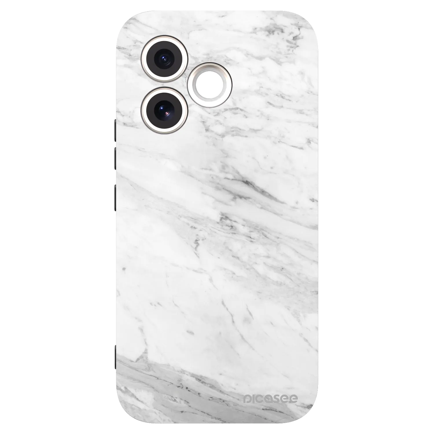 Picasee fekete szilikon tok az alábbi mobiltelefonokra Honor 600 Lite - White marble