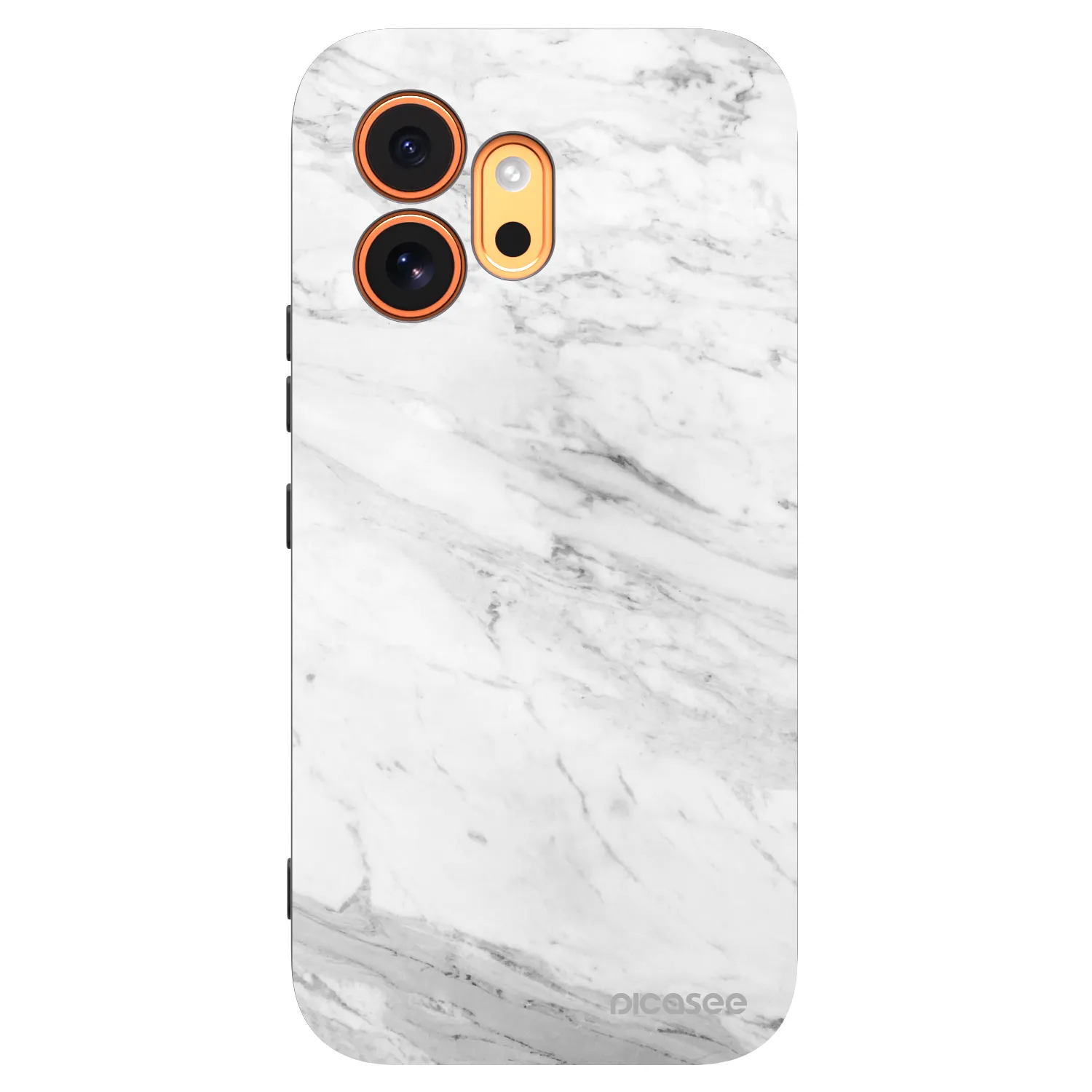 Picasee fekete szilikon tok az alábbi mobiltelefonokra Honor 600 - White marble