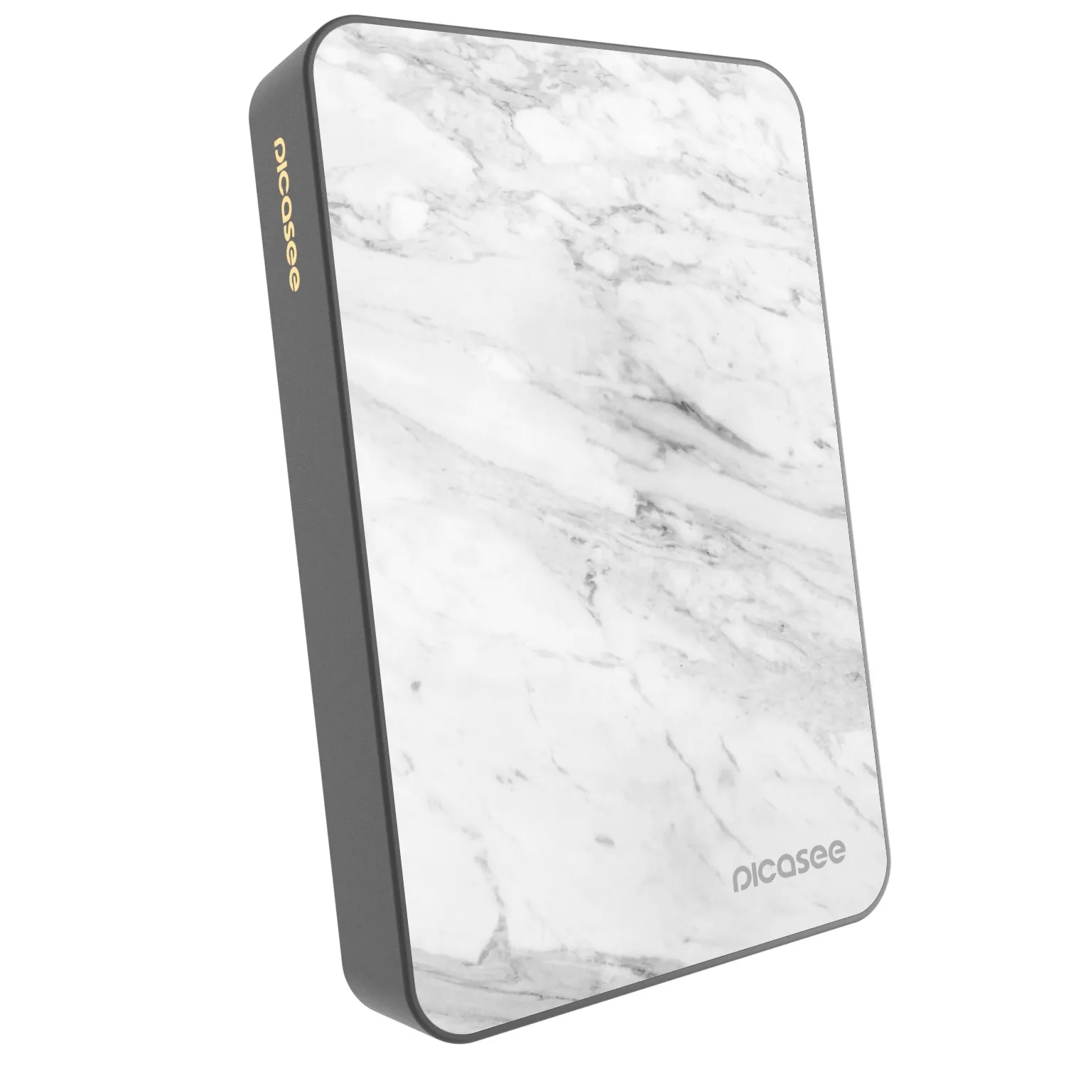 Picasee Powerbank MagSafe 10 000 mAh Szürke - White marble