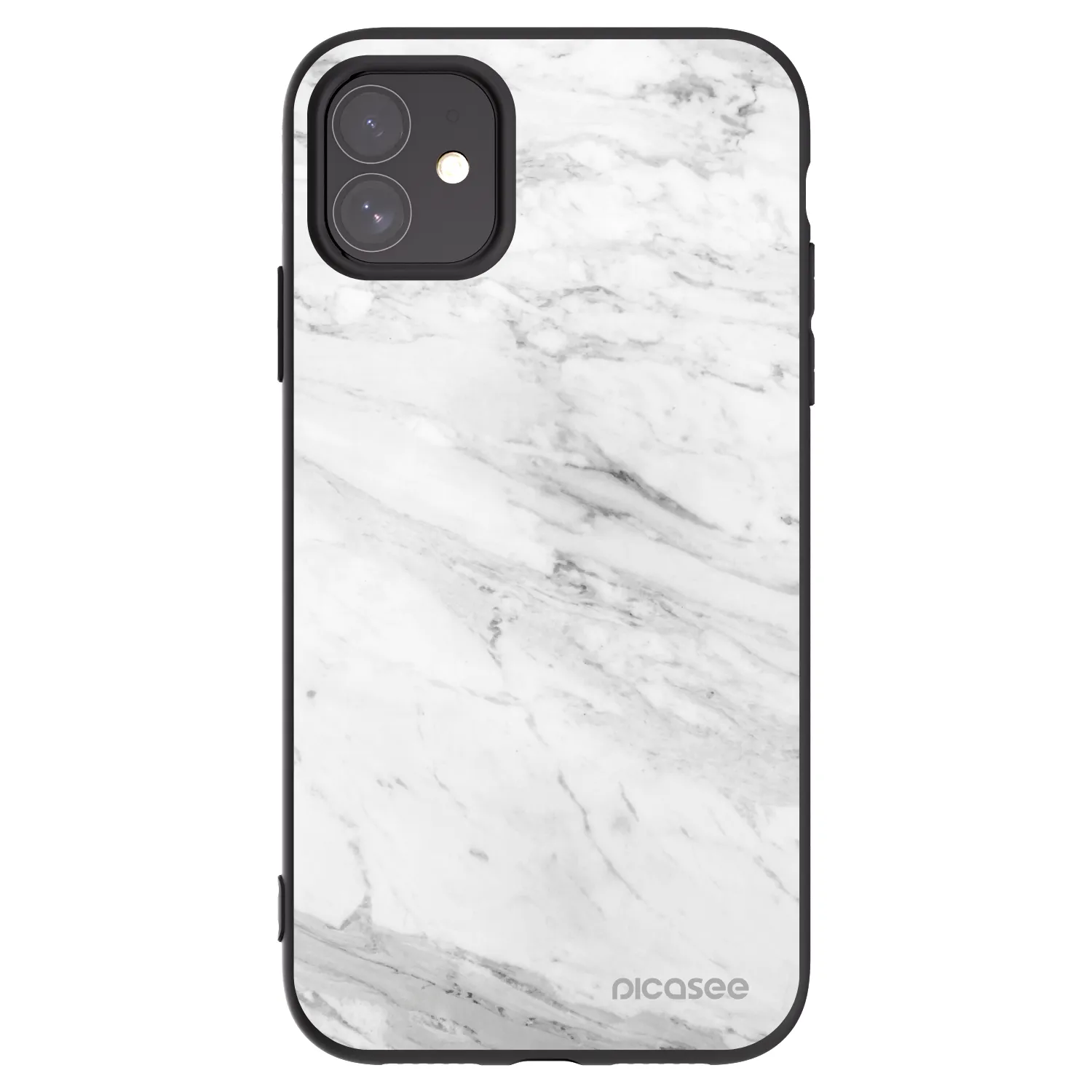 Picasee fekete szilikon tok az alábbi mobiltelefonokra Apple iPhone 11 - White marble