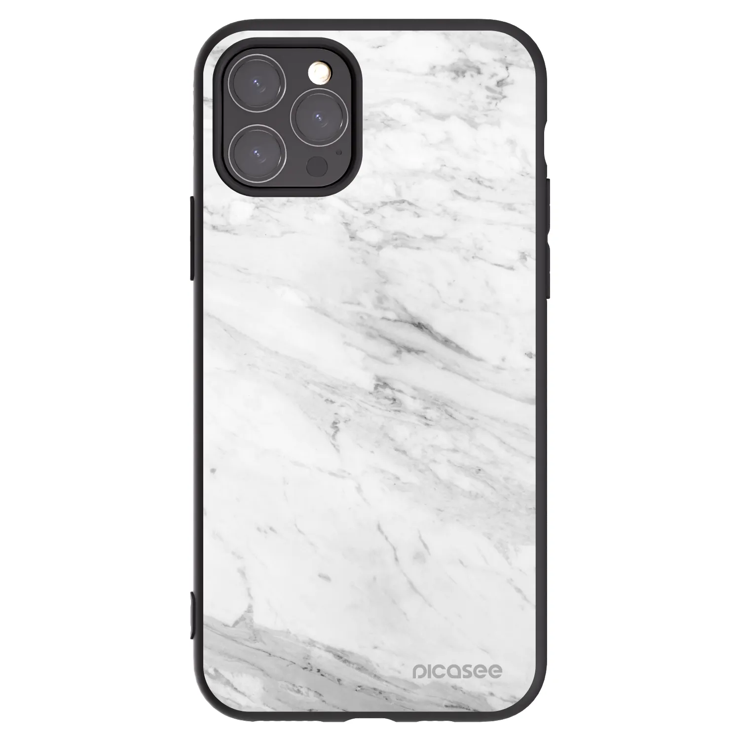 Picasee fekete szilikon tok az alábbi mobiltelefonokra Apple iPhone 11 Pro - White marble