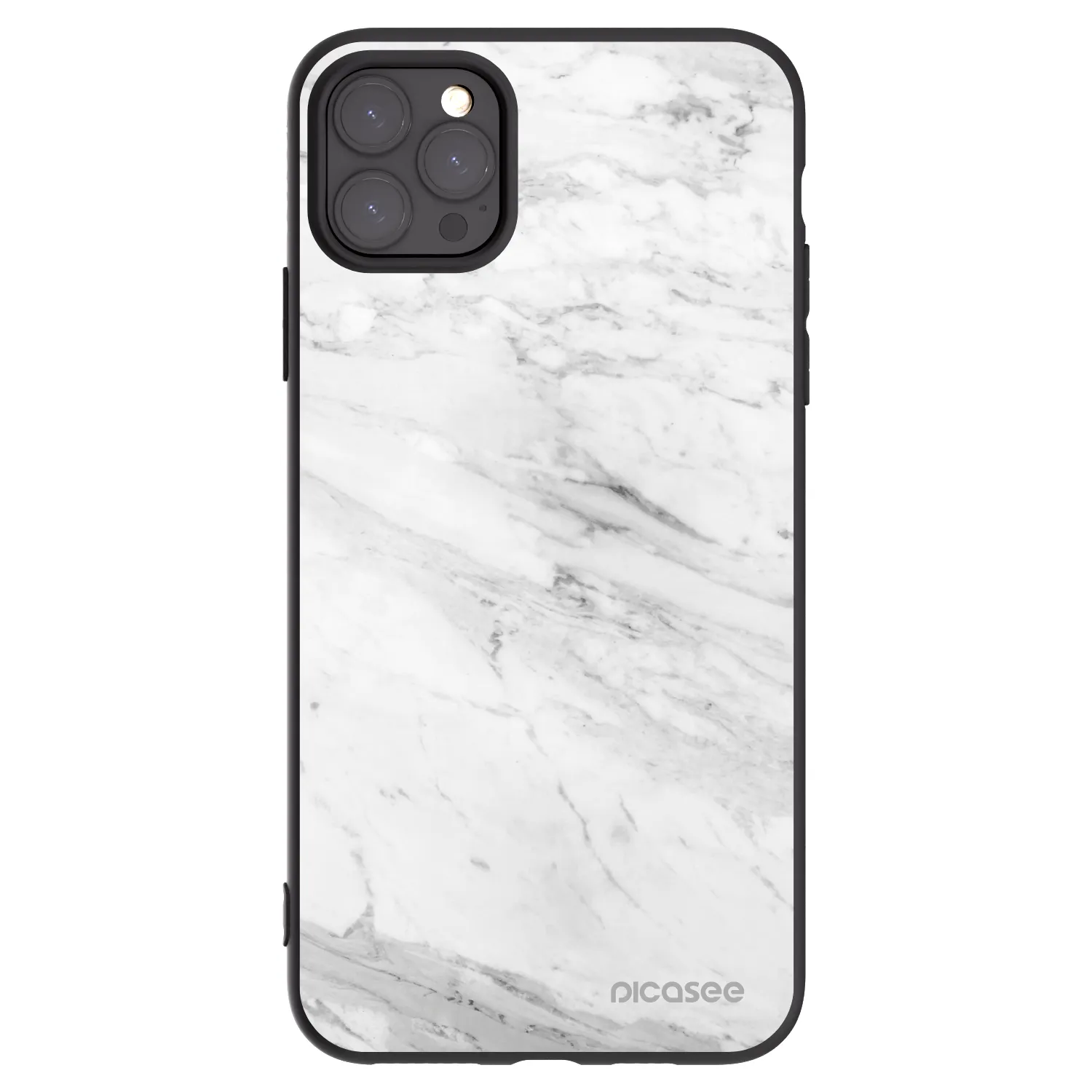 Picasee fekete szilikon tok az alábbi mobiltelefonokra Apple iPhone 11 Pro Max - White marble
