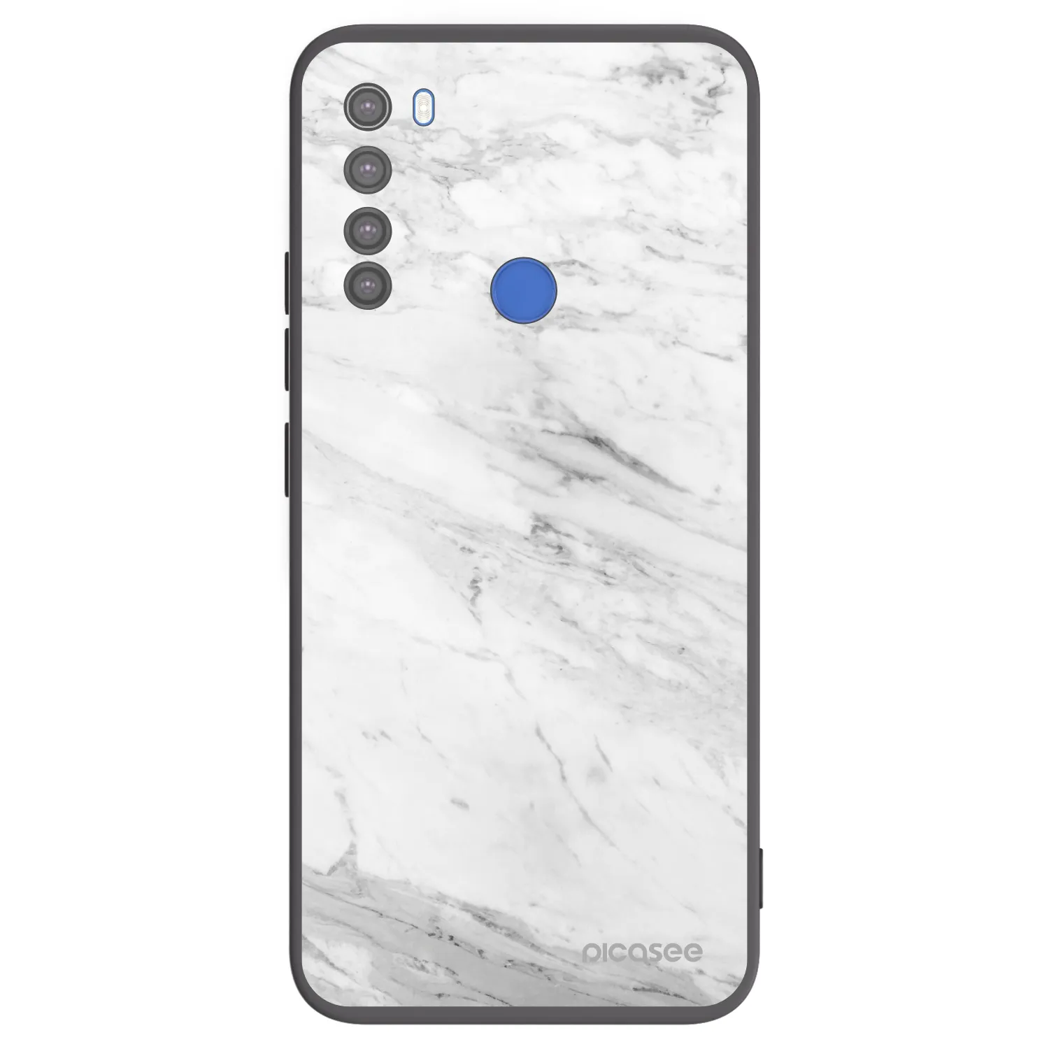 Picasee fekete szilikon tok az alábbi mobiltelefonokra Xiaomi Redmi Note 8T - White marble