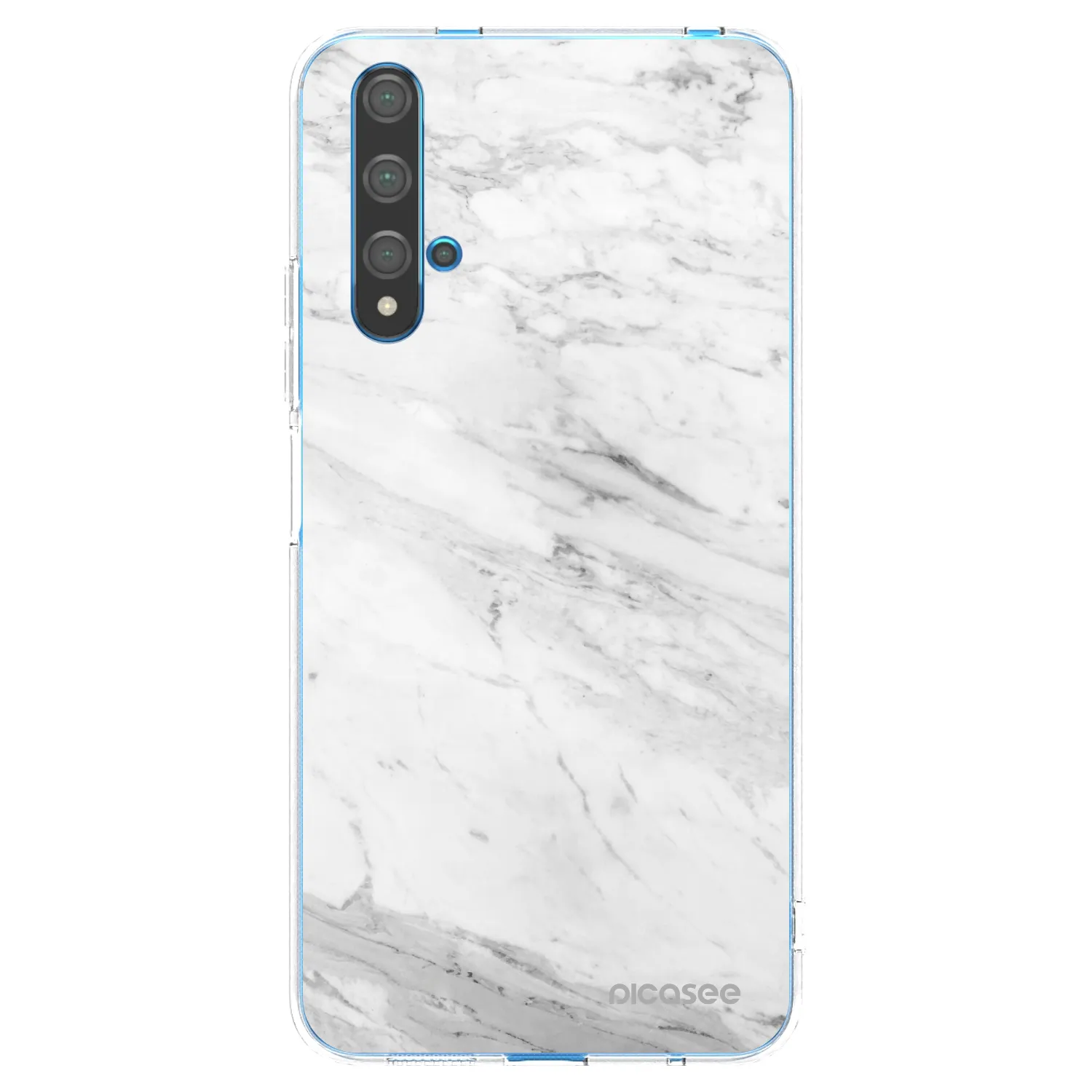 Picasee átlátszó szilikon tok az alábbi mobiltelefonokra Huawei Nova 5T - White marble