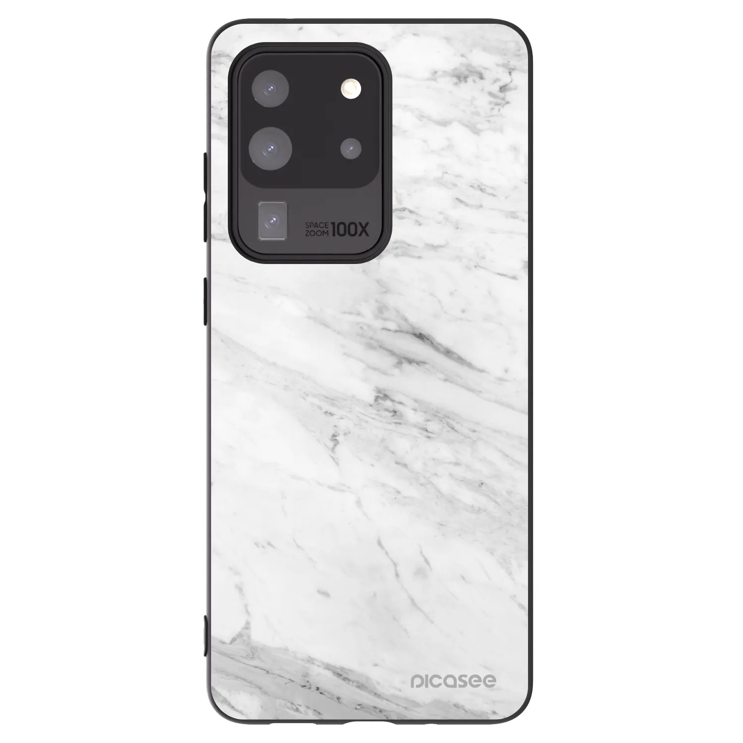 Picasee fekete szilikon tok az alábbi mobiltelefonokra Samsung Galaxy S20 Ultra 5G G988F - White marble