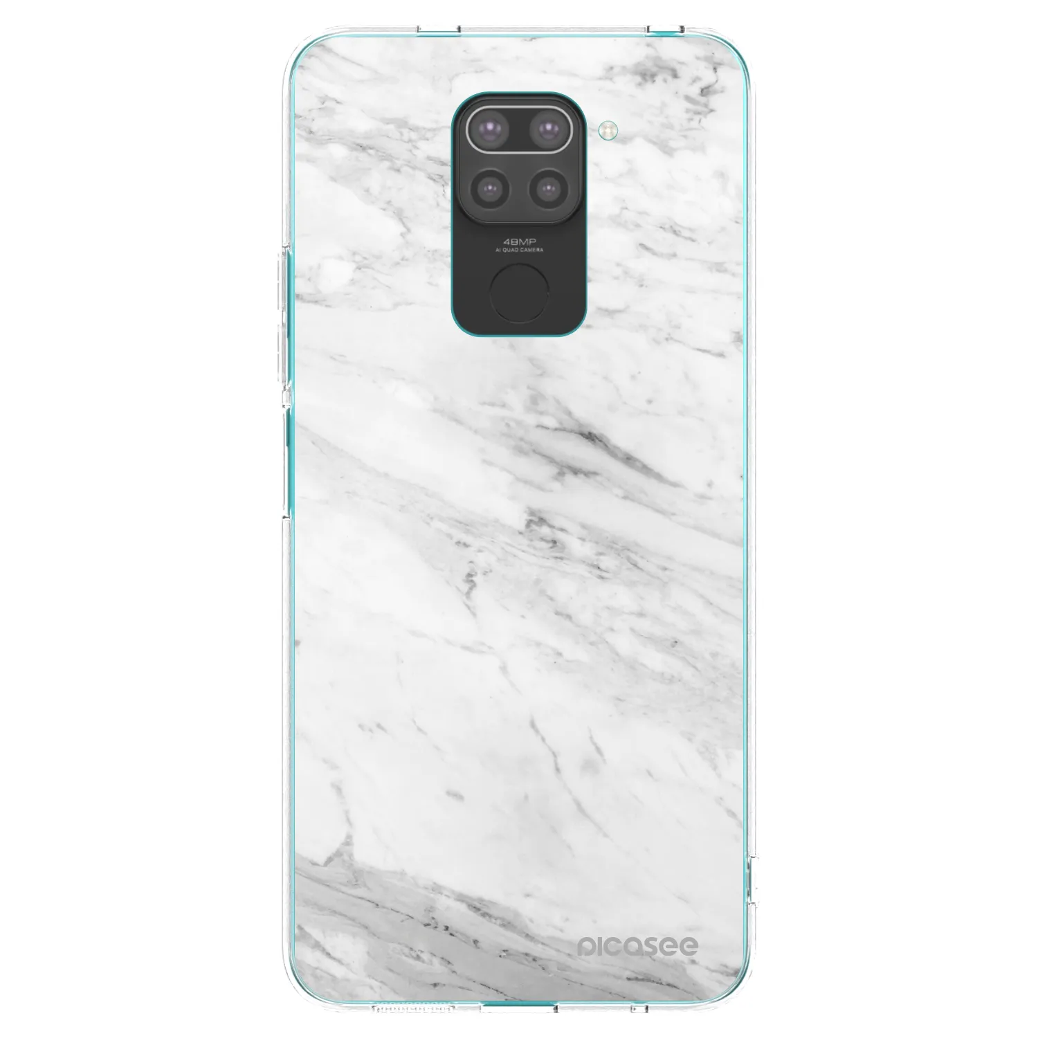 Picasee fekete szilikon tok az alábbi mobiltelefonokra Xiaomi Redmi Note 9 - White marble