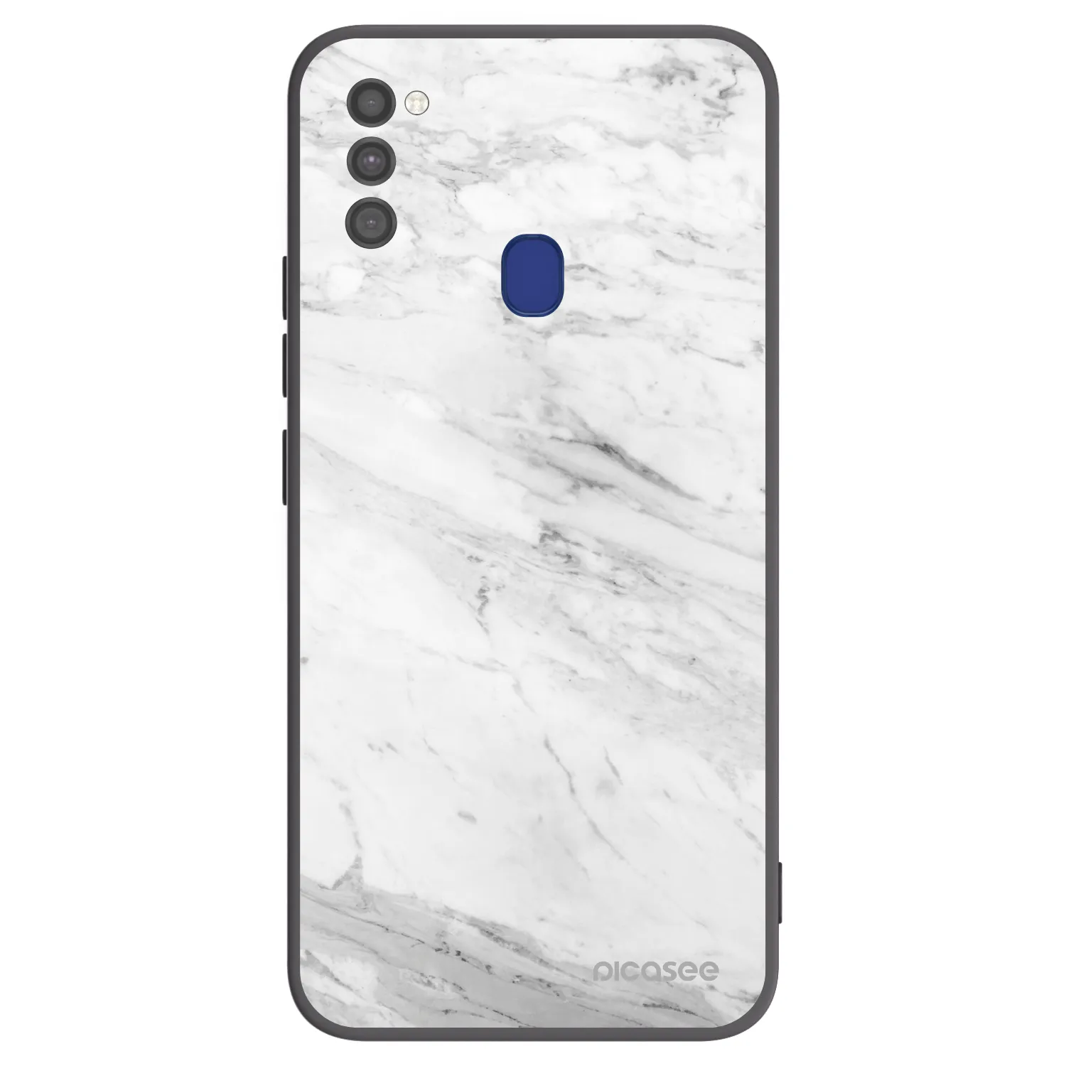 Picasee fekete szilikon tok az alábbi mobiltelefonokra Samsung Galaxy M21 M215F - White marble