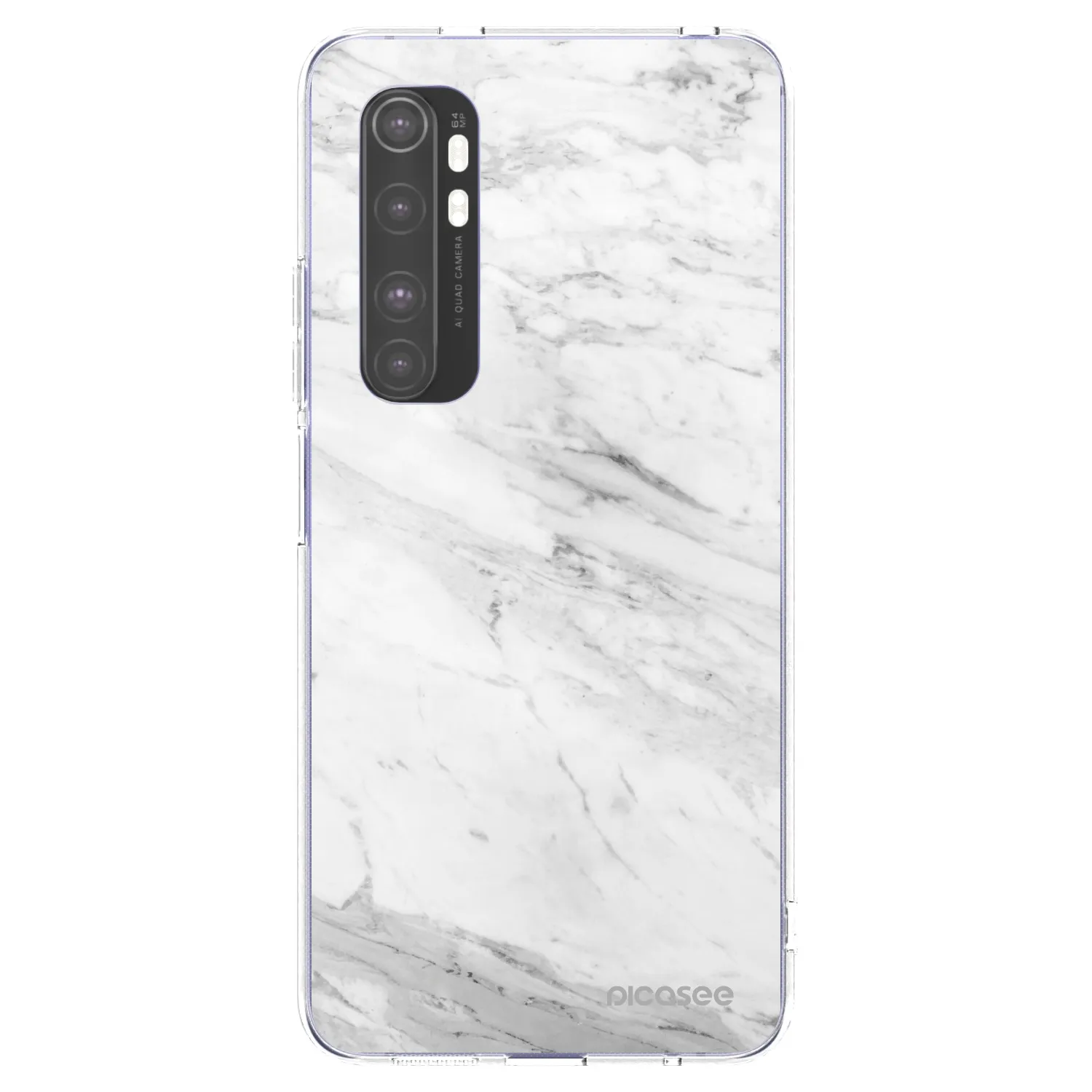 Picasee átlátszó szilikon tok az alábbi mobiltelefonokra Xiaomi Mi Note 10 Lite - White marble