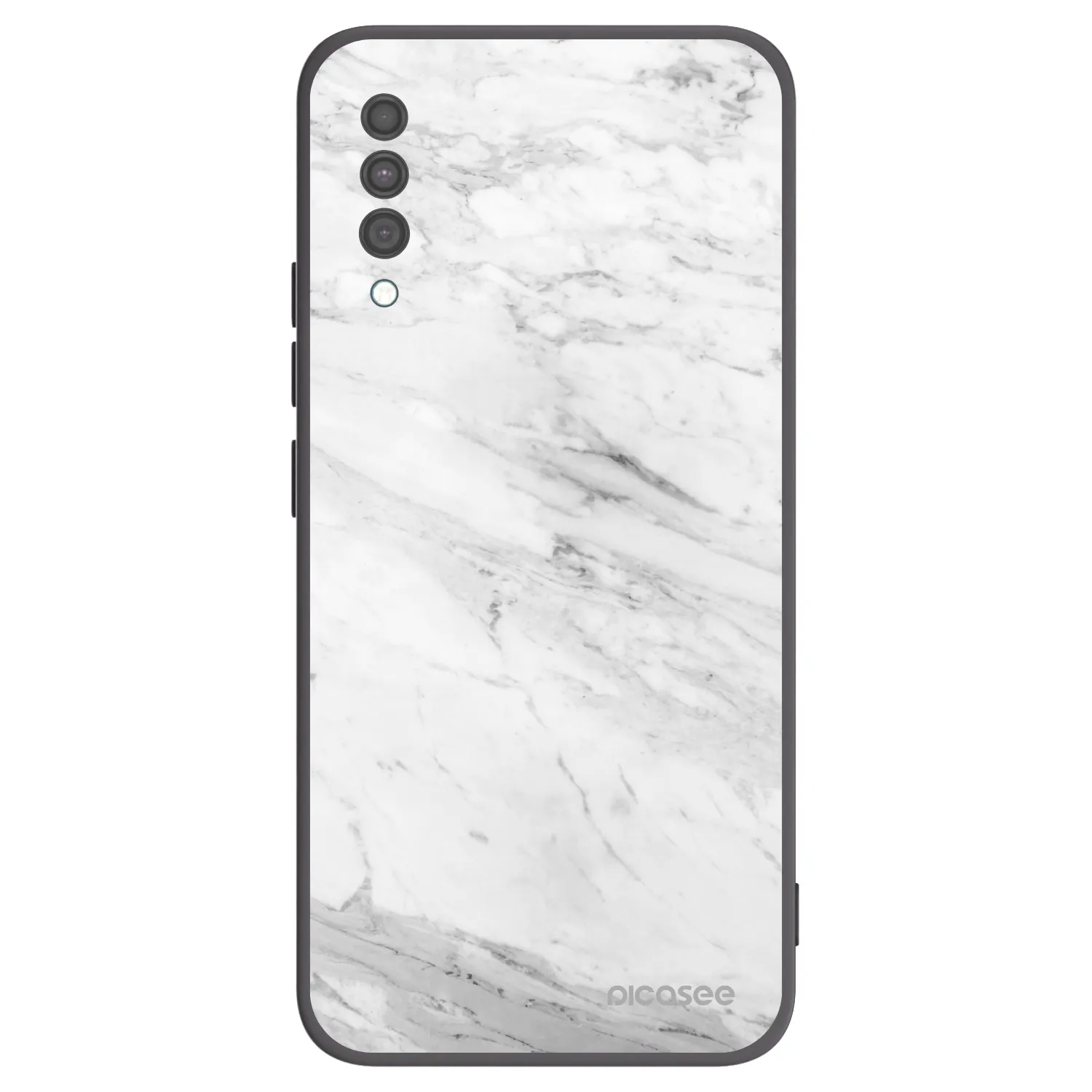 Picasee fekete szilikon tok az alábbi mobiltelefonokra Samsung Galaxy A30s A307F - White marble