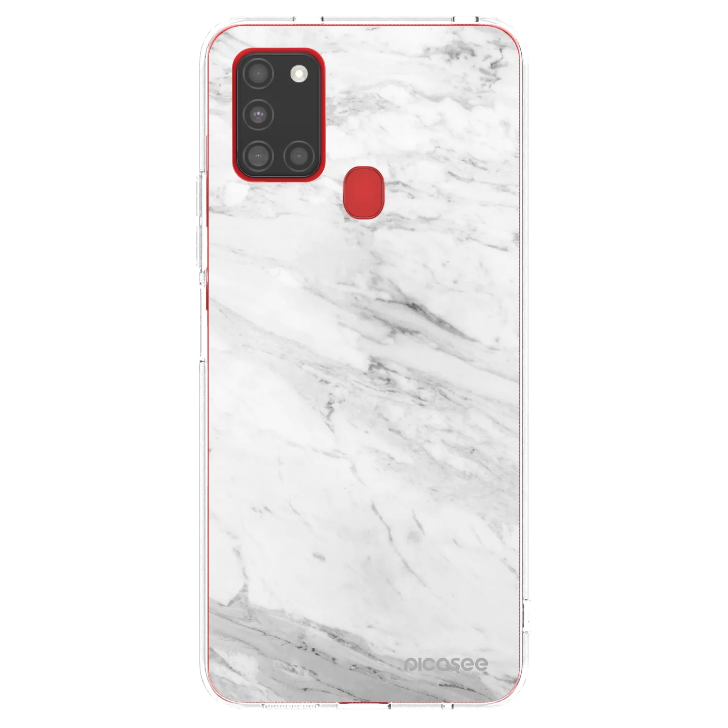 Picasee átlátszó szilikon tok az alábbi mobiltelefonokra Samsung Galaxy A21s - White marble