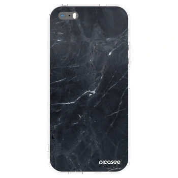 Picasee átlátszó szilikon tok az alábbi mobiltelefonokra Apple iPhone 5/5S/SE - Black marble