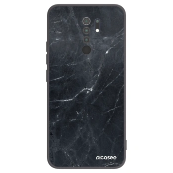 Picasee fekete szilikon tok az alábbi mobiltelefonokra Xiaomi Redmi 9 - Black marble