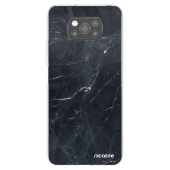 Picasee fekete szilikon tok az alábbi mobiltelefonokra Xiaomi Poco X3 - Black marble