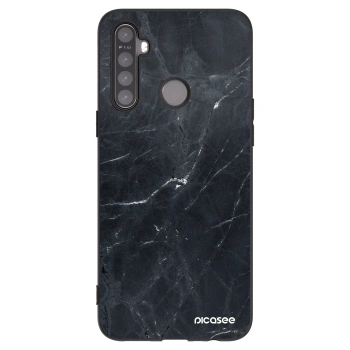 Picasee fekete szilikon tok az alábbi mobiltelefonokra Realme 5 - Black marble