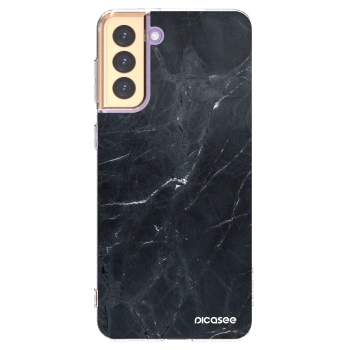 Picasee átlátszó szilikon tok az alábbi mobiltelefonokra Samsung Galaxy S21+ 5G G996F - Black marble