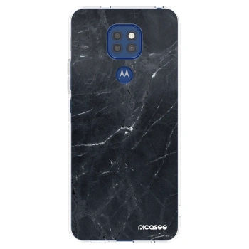 Picasee átlátszó szilikon tok az alábbi mobiltelefonokra Motorola Moto G9 Play - Black marble