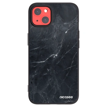 Picasee fekete szilikon tok az alábbi mobiltelefonokra Apple iPhone 13 - Black marble