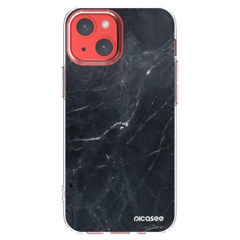 Picasee átlátszó szilikon tok az alábbi mobiltelefonokra Apple iPhone 13 mini - Black marble