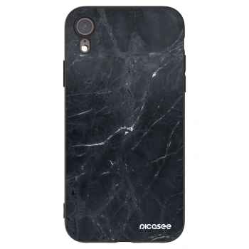 Picasee fekete szilikon tok az alábbi mobiltelefonokra Apple iPhone XR - Black marble