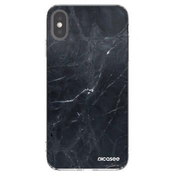Picasee átlátszó szilikon tok az alábbi mobiltelefonokra Apple iPhone XS Max - Black marble