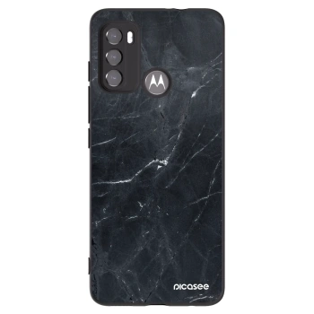 Picasee fekete szilikon tok az alábbi mobiltelefonokra Motorola Moto G60 - Black marble