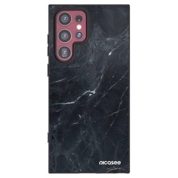 Picasee fekete szilikon tok az alábbi mobiltelefonokra Samsung Galaxy S22 Ultra 5G - Black marble