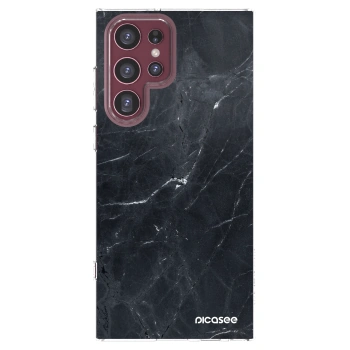 Picasee átlátszó szilikon tok az alábbi mobiltelefonokra Samsung Galaxy S22 Ultra 5G - Black marble