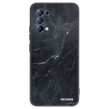 Picasee fekete szilikon tok az alábbi mobiltelefonokra OPPO Reno 5 5G - Black marble