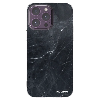 Picasee átlátszó szilikon tok az alábbi mobiltelefonokra Apple iPhone 14 Pro Max - Black marble