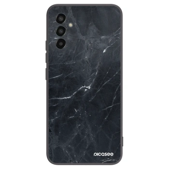 Picasee fekete szilikon tok az alábbi mobiltelefonokra Samsung Galaxy M13 M135F - Black marble
