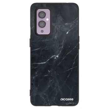 Picasee fekete szilikon tok az alábbi mobiltelefonokra OnePlus 9 - Black marble