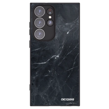 Picasee fekete szilikon tok az alábbi mobiltelefonokra Samsung Galaxy S23 Ultra 5G - Black marble