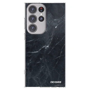 Picasee átlátszó szilikon tok az alábbi mobiltelefonokra Samsung Galaxy S23 Ultra 5G - Black marble
