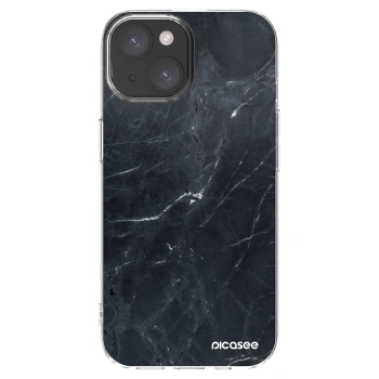 Picasee átlátszó szilikon tok az alábbi mobiltelefonokra Apple iPhone 15 - Black marble