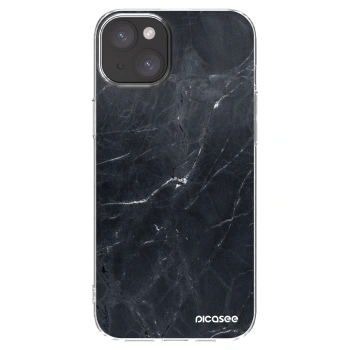 Picasee átlátszó szilikon tok az alábbi mobiltelefonokra Apple iPhone 15 Plus - Black marble
