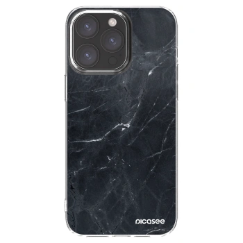 Picasee átlátszó szilikon tok az alábbi mobiltelefonokra Apple iPhone 15 Pro Max - Black marble