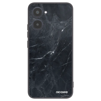 Picasee fekete szilikon tok az alábbi mobiltelefonokra Realme 10 4G - Black marble