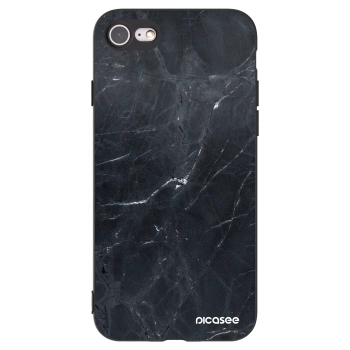 Picasee fekete szilikon tok az alábbi mobiltelefonokra Apple iPhone 7 - Black marble