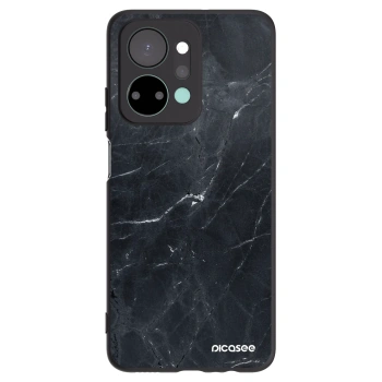 Picasee fekete szilikon tok az alábbi mobiltelefonokra Honor X7a - Black marble