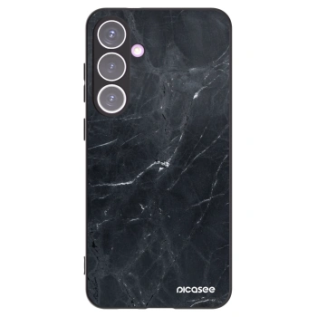 Picasee fekete szilikon tok az alábbi mobiltelefonokra Samsung Galaxy S24+ S926B 5G - Black marble