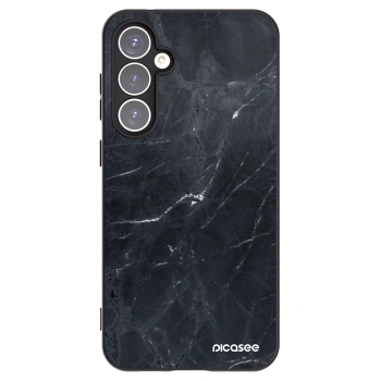 Picasee fekete szilikon tok az alábbi mobiltelefonokra Samsung Galaxy S23 FE S711B - Black marble