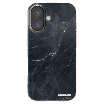 Picasee átlátszó szilikon tok az alábbi mobiltelefonokra Apple iPhone 16 - Black marble