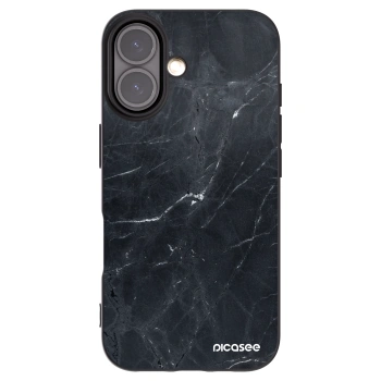 Picasee fekete szilikon tok az alábbi mobiltelefonokra Apple iPhone 16 - Black marble