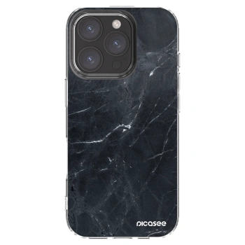 Picasee átlátszó szilikon tok az alábbi mobiltelefonokra Apple iPhone 16 Pro - Black marble