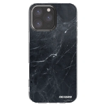 Picasee átlátszó szilikon tok az alábbi mobiltelefonokra Apple iPhone 16 Pro Max - Black marble