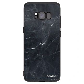Picasee fekete szilikon tok az alábbi mobiltelefonokra Samsung Galaxy S8 G950F - Black marble
