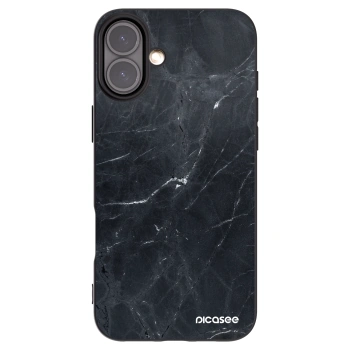 Picasee fekete szilikon tok az alábbi mobiltelefonokra Apple iPhone 16 Plus - Black marble