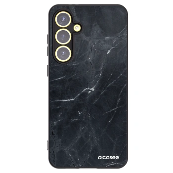 Picasee fekete szilikon tok az alábbi mobiltelefonokra Samsung Galaxy S24 FE S721B - Black marble
