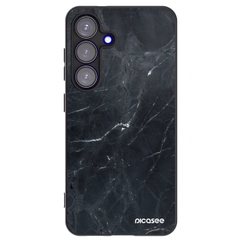 Picasee fekete szilikon tok az alábbi mobiltelefonokra Samsung Galaxy S25 5G - Black marble