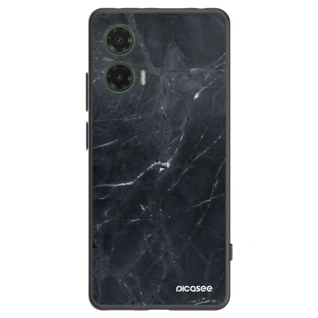 Picasee fekete szilikon tok az alábbi mobiltelefonokra Motorola Moto G35 5G - Black marble
